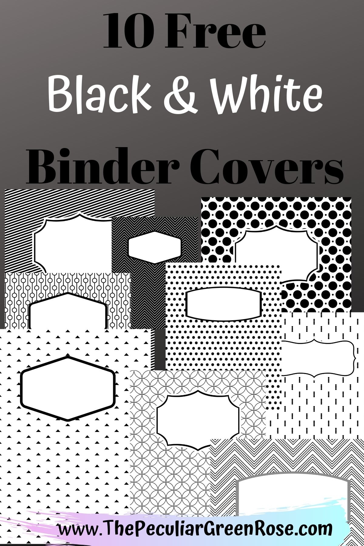 10 Free Variety Black U0026 White Binder Covers The Peculiar Green Rose 10 Free Variety Black U0026 White Binder Covers The Peculiar Green Rose