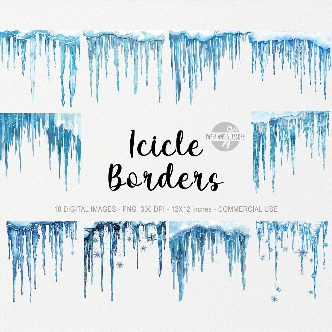 10 Icicle Border Cliparts Icicle PNG Winter Illustration Snowy 