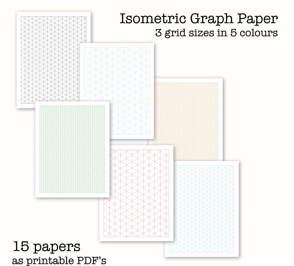 15 Isometric Graph Papers Isometric Drawing Paper Digital 