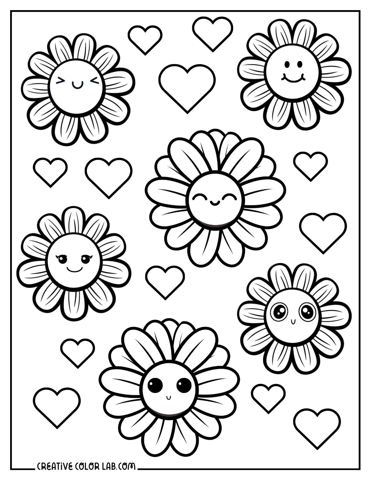free printable flower little daisies