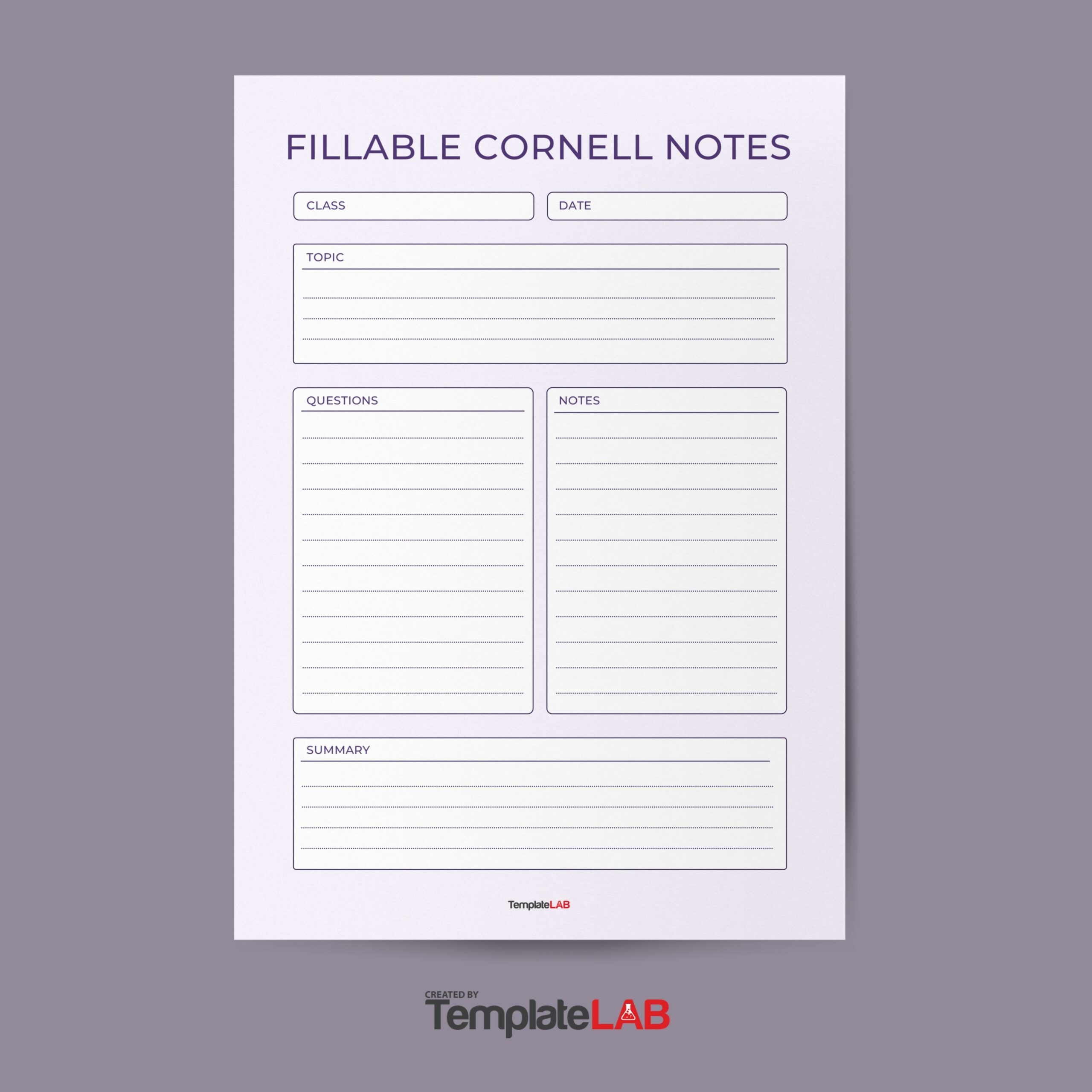 free printable cornell lined paper