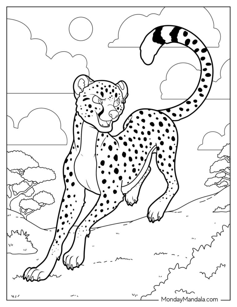 20 Cheetah Coloring Pages Free PDF Printables