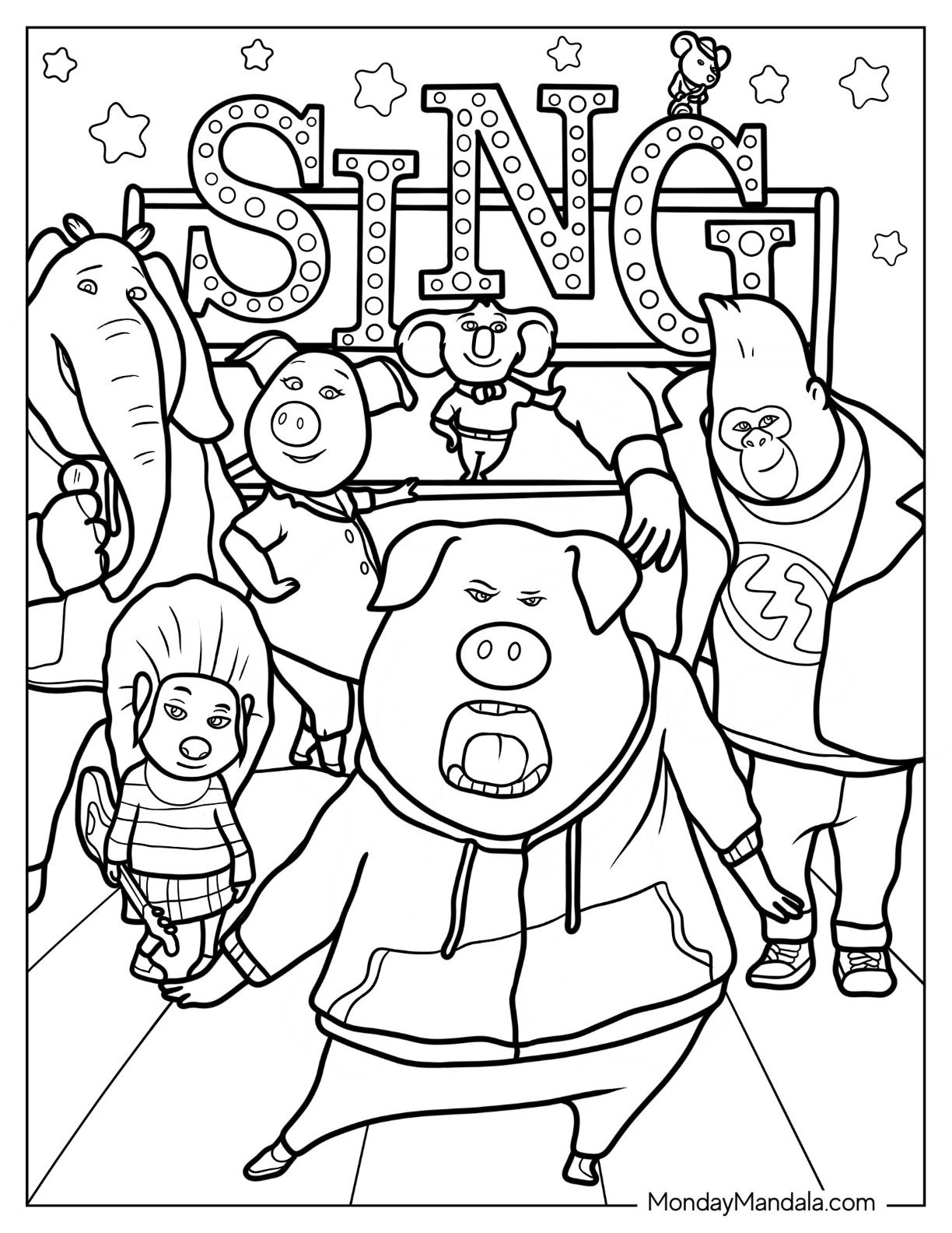 20 Sing Coloring Pages Free PDF Printables  20 Sing Coloring Pages Free PDF Printables