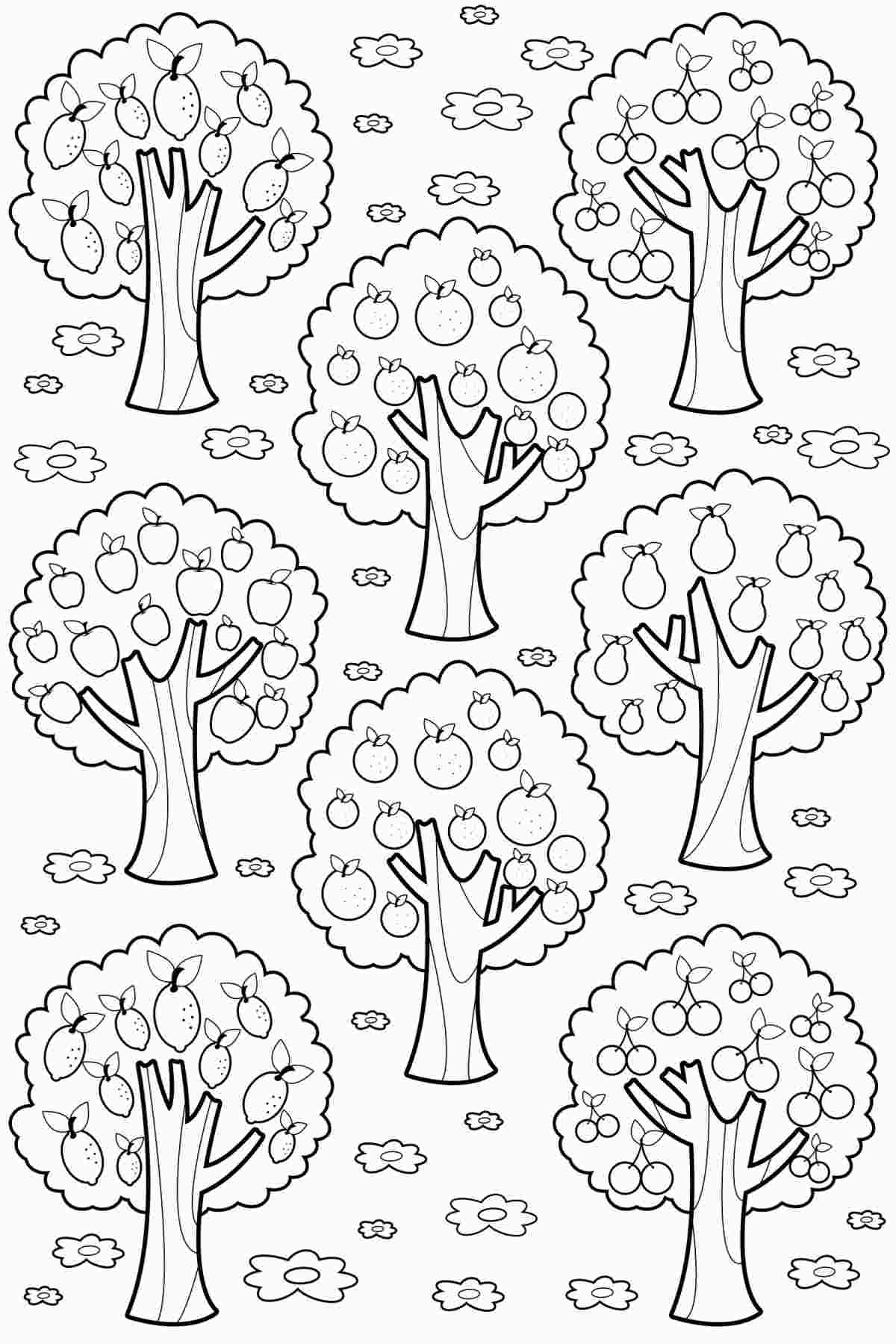 free printable coloring sheets flowering tree