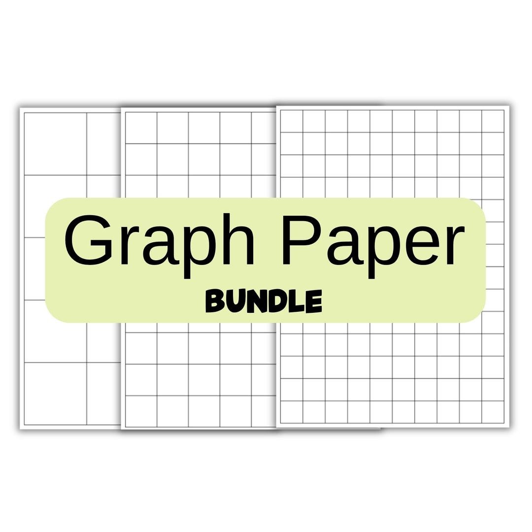 3 Sizes 1 Inch 2 Inch 3 4 Inch Squares Graph Paper Grid 