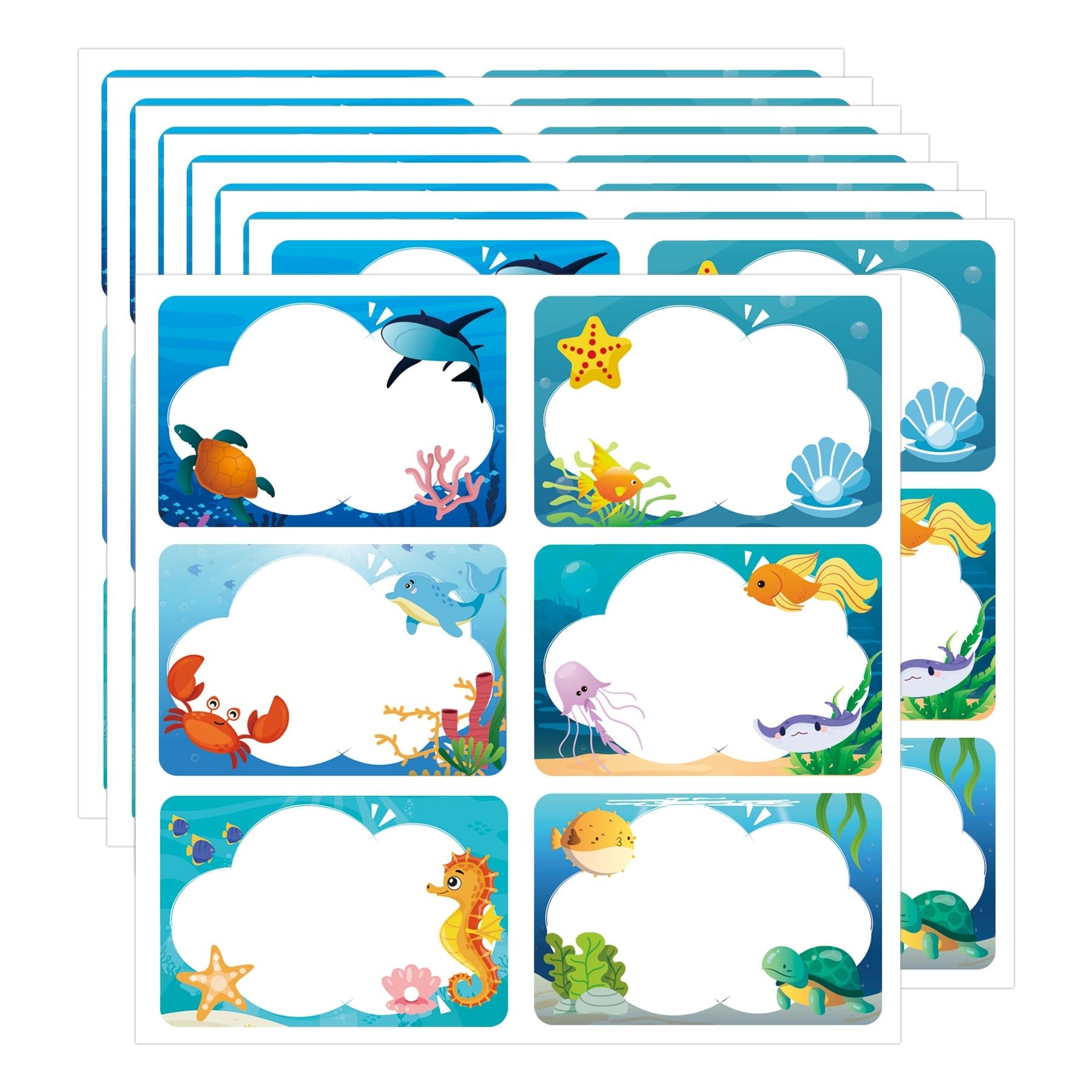 Amazon 120 Pcs Ocean Sea Animal Name Tag Labels Classroom Under The Sea Desk Name Tag Stickers Adhesive Sea Mixed Fish Animal Summer Blank 