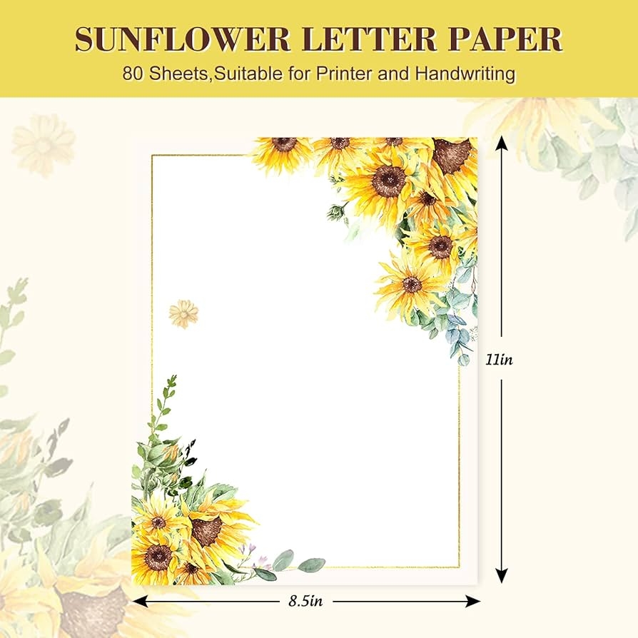 free printable sunflower stationery free printable sunflower stationery