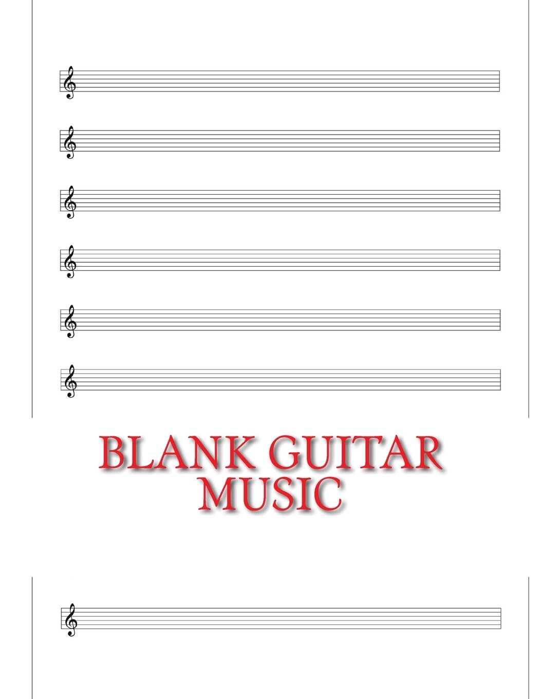 Amazon Blank Guitar Music 100 Blank Manuscript Pages With Tablature Lines Guitar Tab Sheet Music Guitars 9781541082434 Paper Music Books