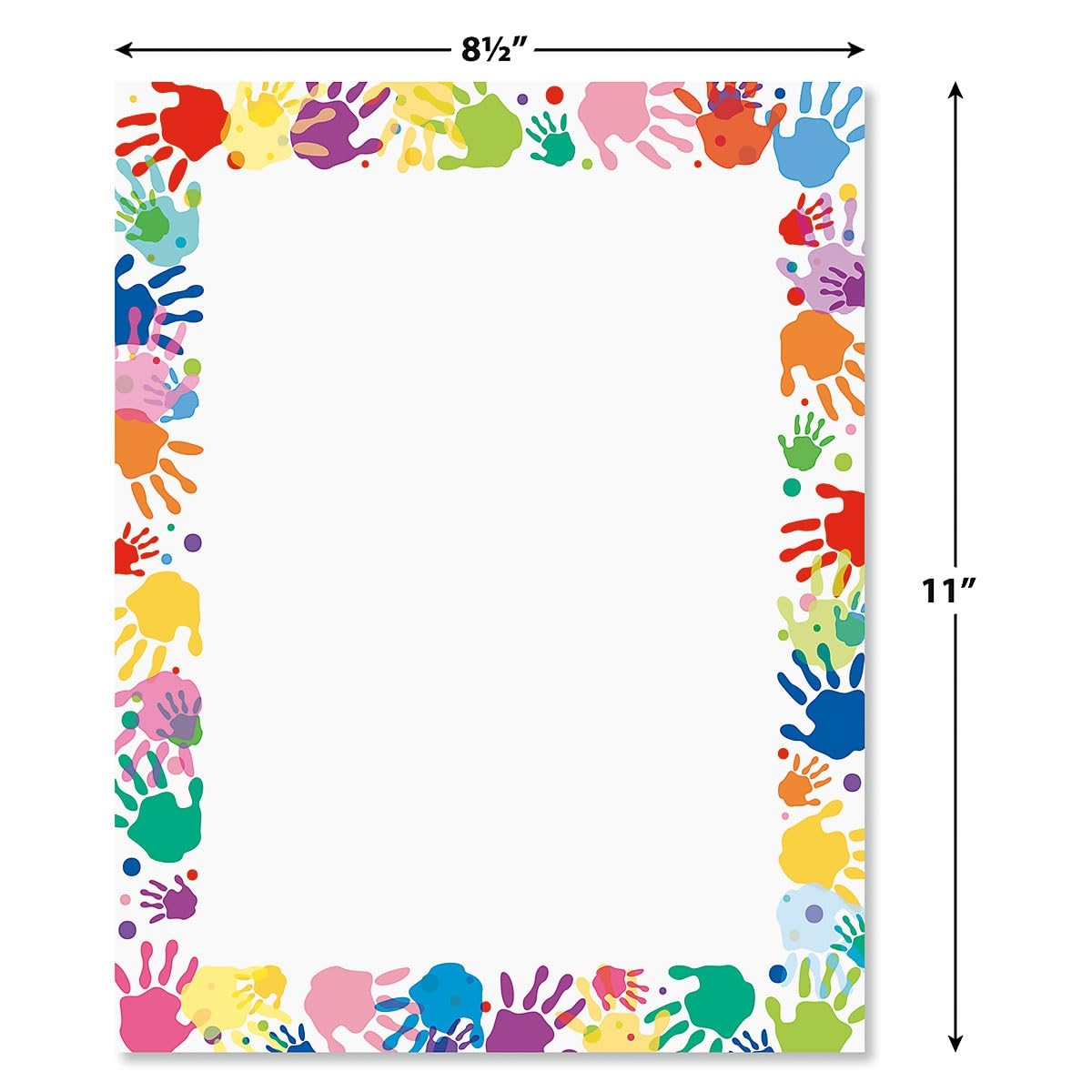 Amazon Current Handprint Frame Kids Party Letter Paper Birthday Stationery Papers With Decorative Border Designs Printable Holiday Wedding U0026 Party Invitation Letterhead Sheets Set Of 25 8 1 2