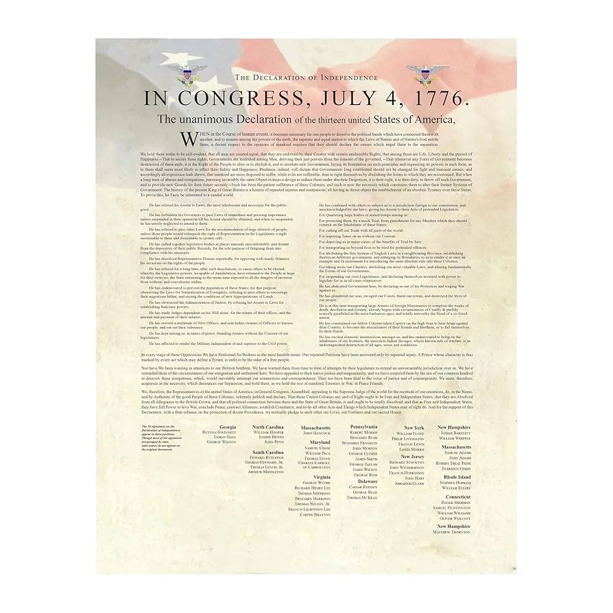 Amazon Declaration Of Independence Patriotic Wall Art 