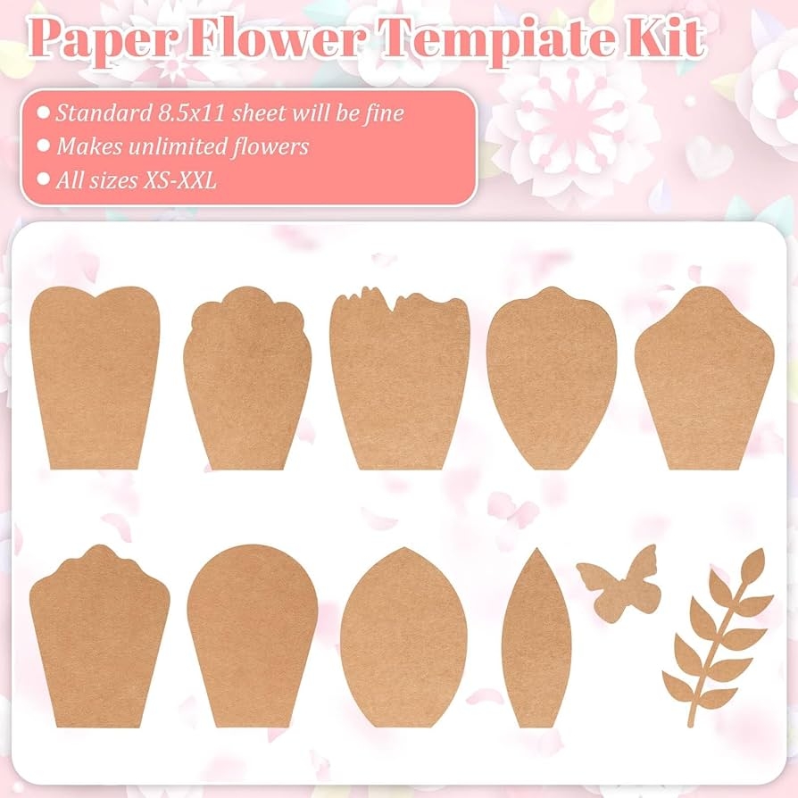 Amazon Harloon 60 Pcs Large Paper Flower Template Kit DIY Paper Decorations For Wall Petal Stencil 9 Types Of Flowers For Wedding Birthday Party Photography Backdrop Arts Crafts U0026 Sewing