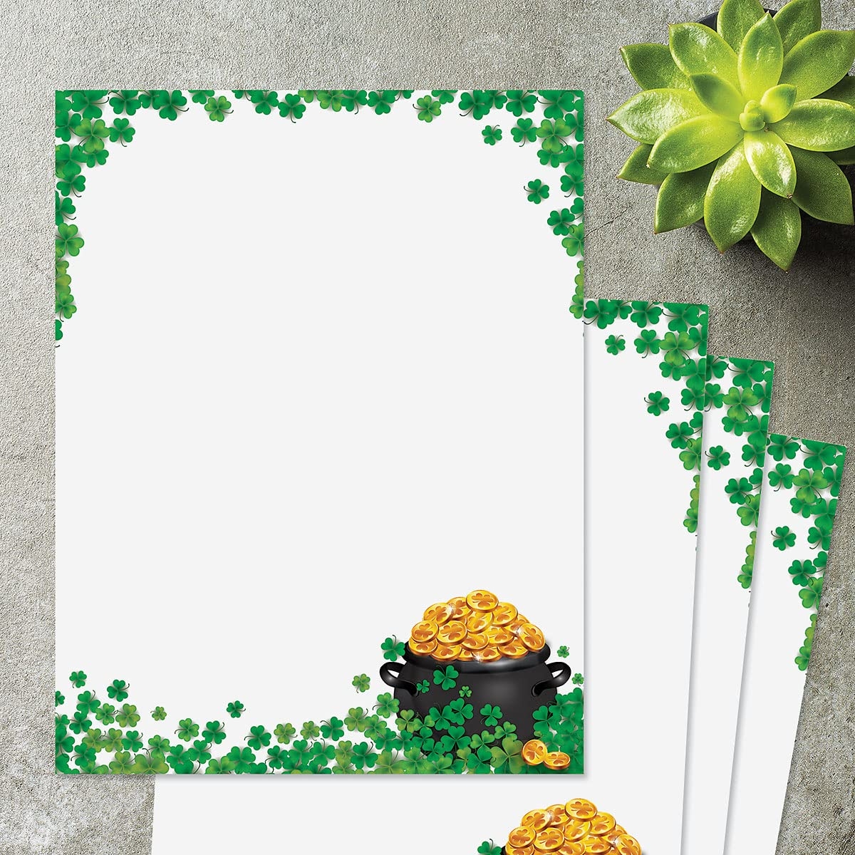 Amazon Shamrock Stationary Letter Paper With Green Clover  Amazon Shamrock Stationary Letter Paper With Green Clover