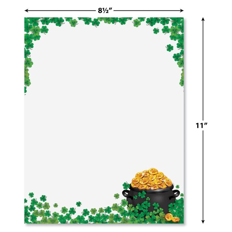 Amazon Shamrock Stationary Letter Paper With Green Clover 