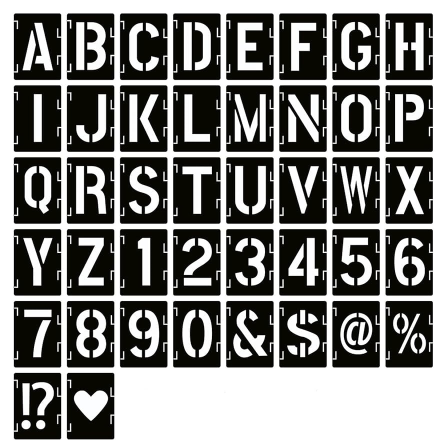 Amazon YEAJON 2 Inch Letter Stencils Symbol Numbers Craft  Amazon YEAJON 2 Inch Letter Stencils Symbol Numbers Craft