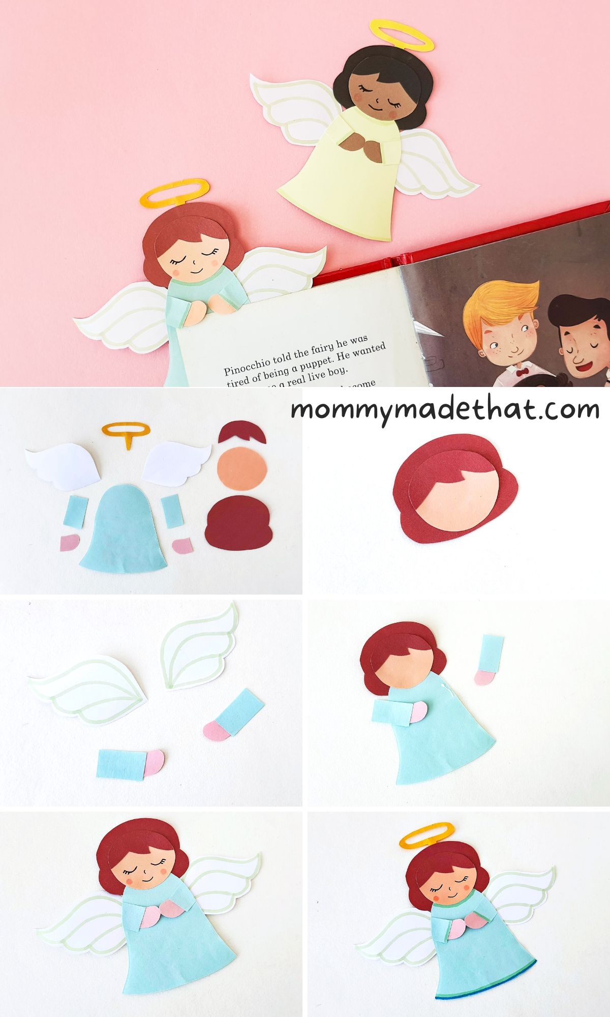 Angel Bookmark Craft Free Printable Template 