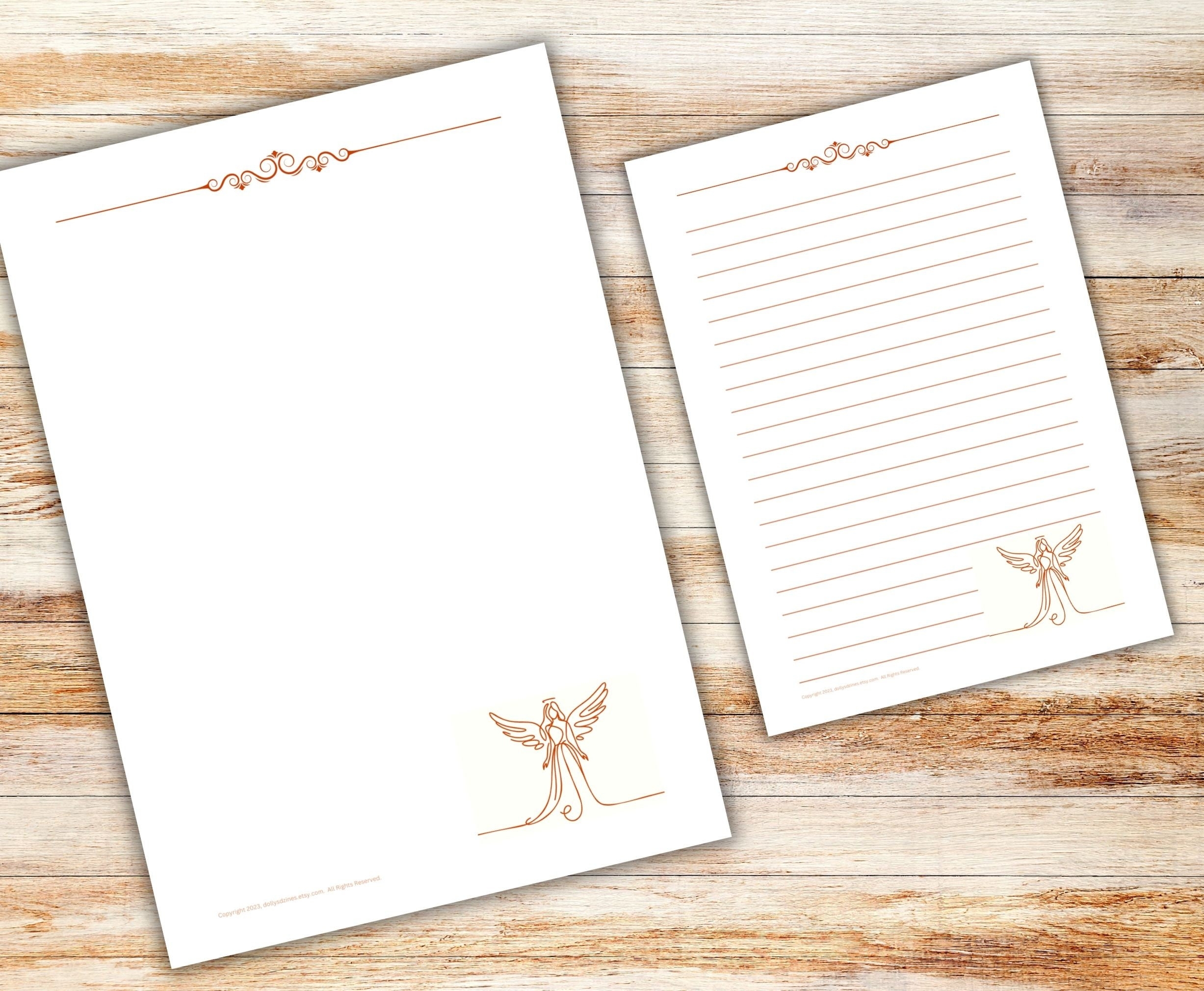 Angels PRINTABLE Stationery Writing Paper Stationary Letter 