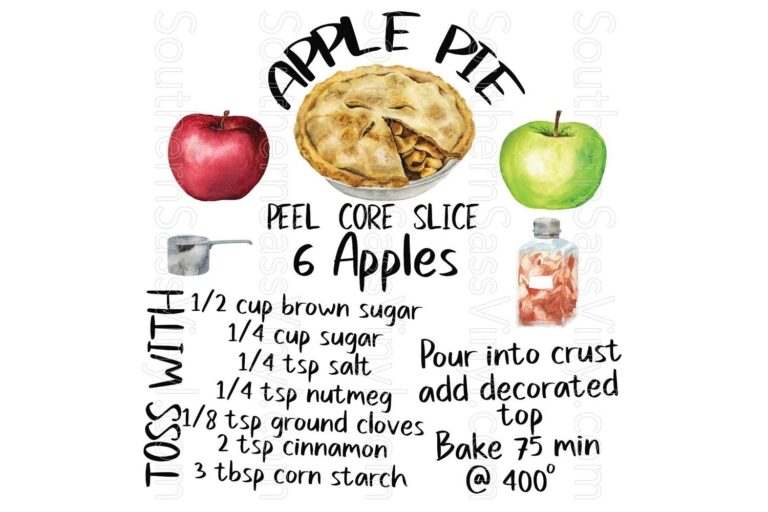 Apple Pie Recipe Ready To Print Design