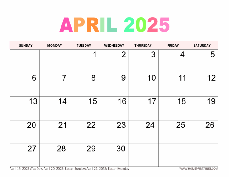 April 2025 Calendar 31 Best Free Printables For You Home 