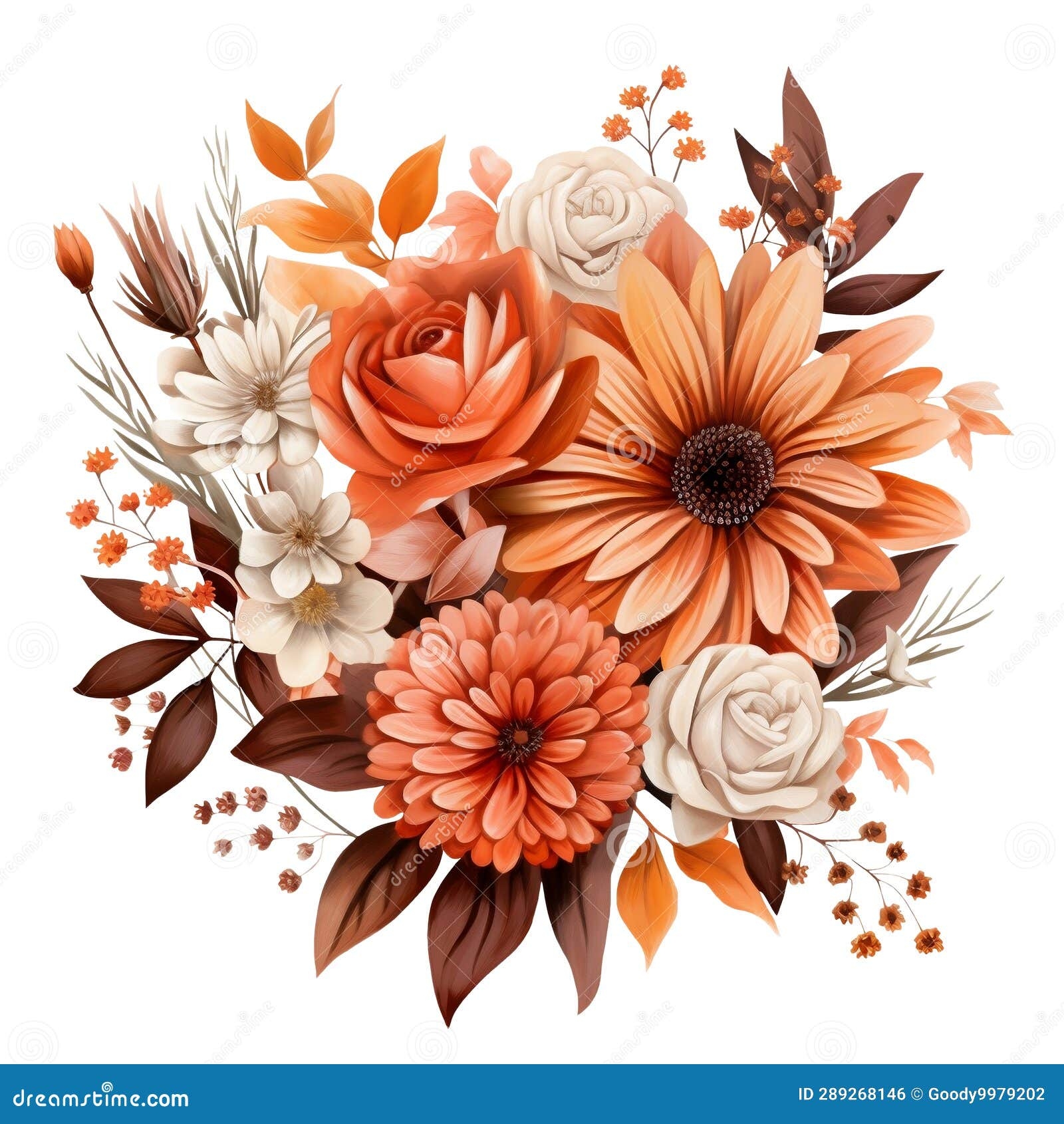 Autumn Bouquets PNG Clipart Fall Flowers Instant Download Stock Photo Illustration Of Autumn Colors 289268146