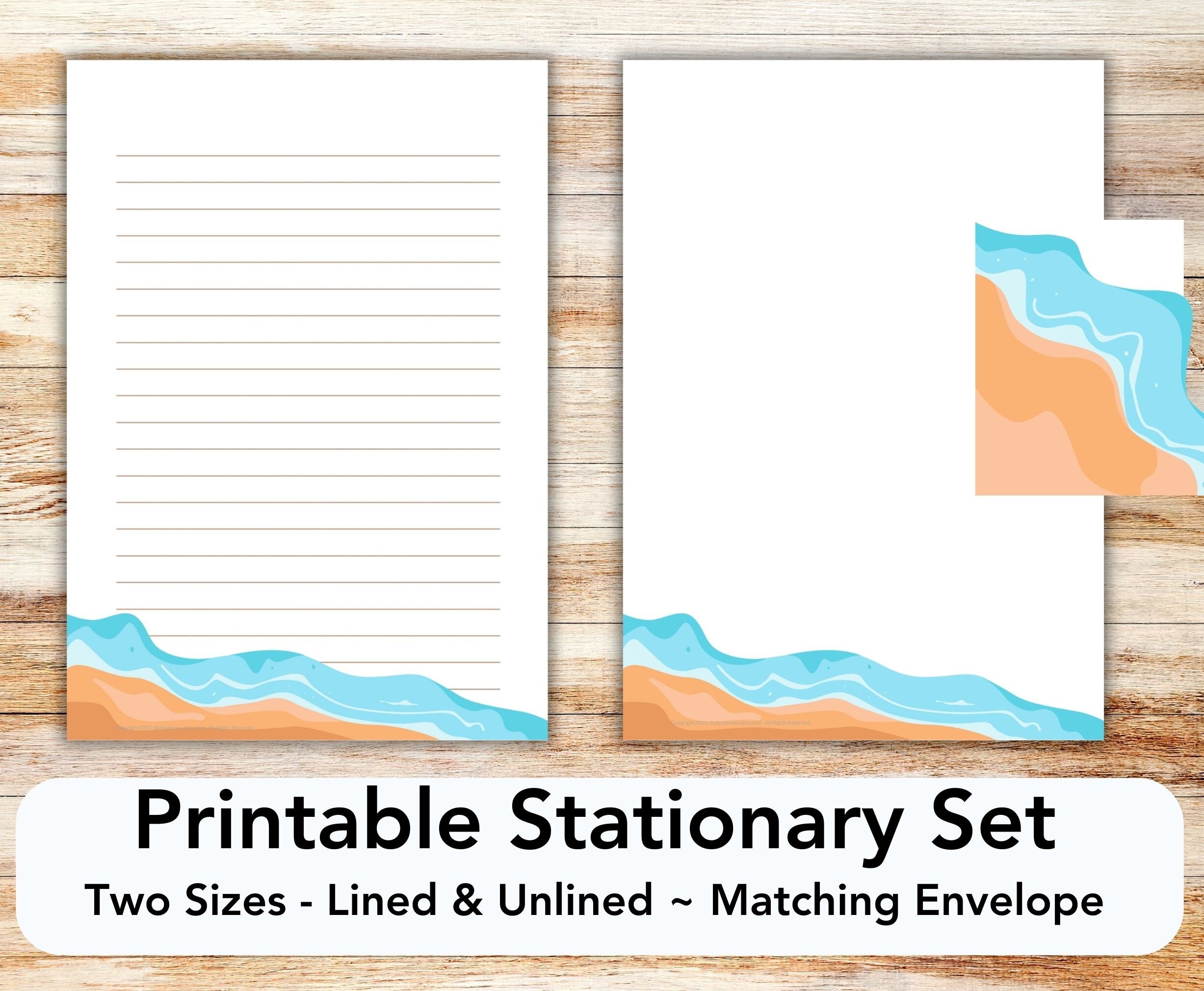 free printable beach stationery