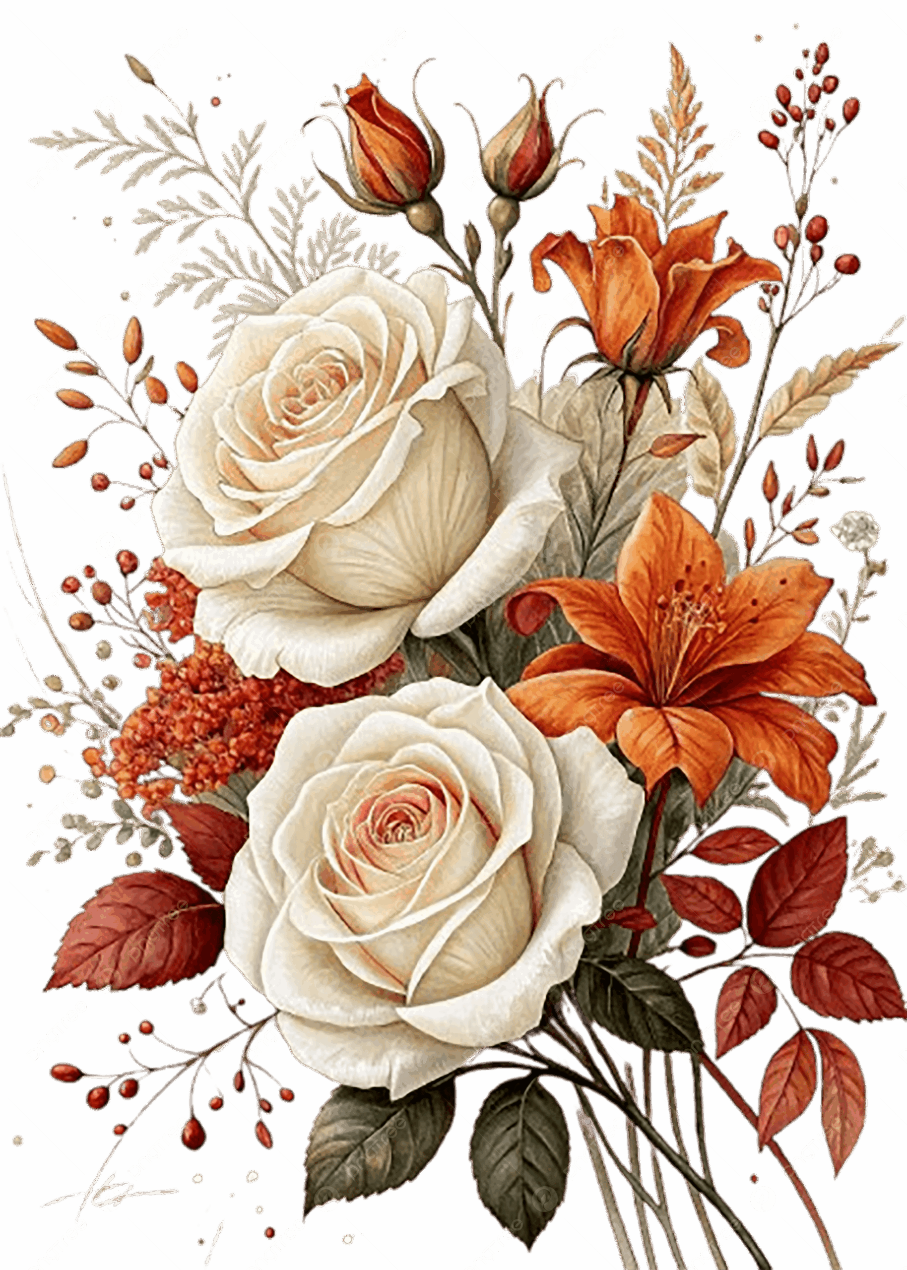 Beautiful Flower Bouquet Rose Bouquet Flowers PNG Transparent 