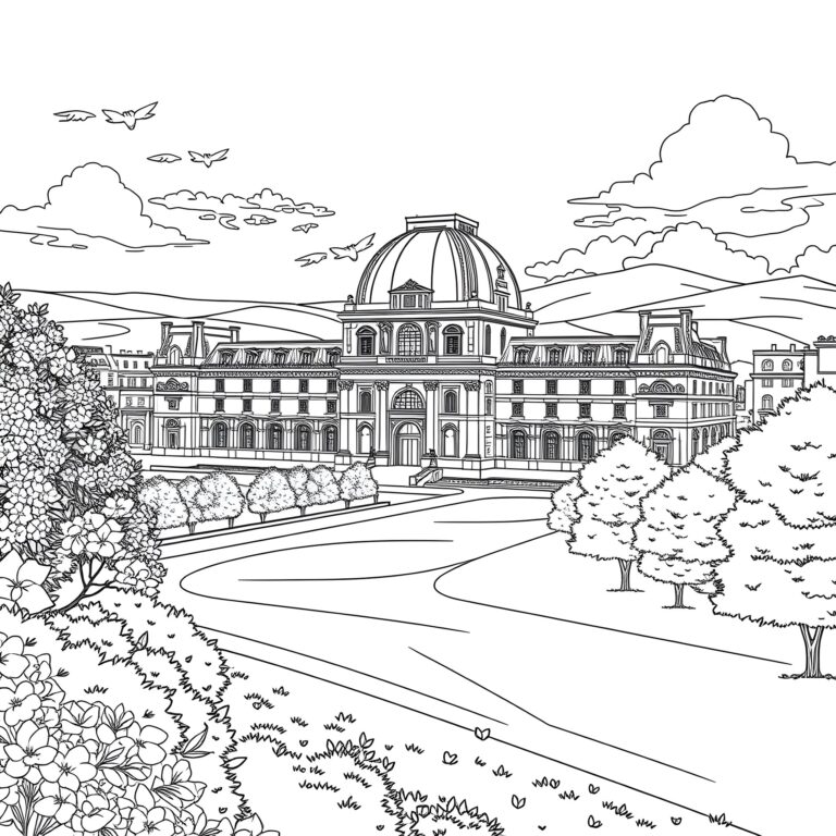 Best Louvre Museum Coloring Pages Free Printable PDF