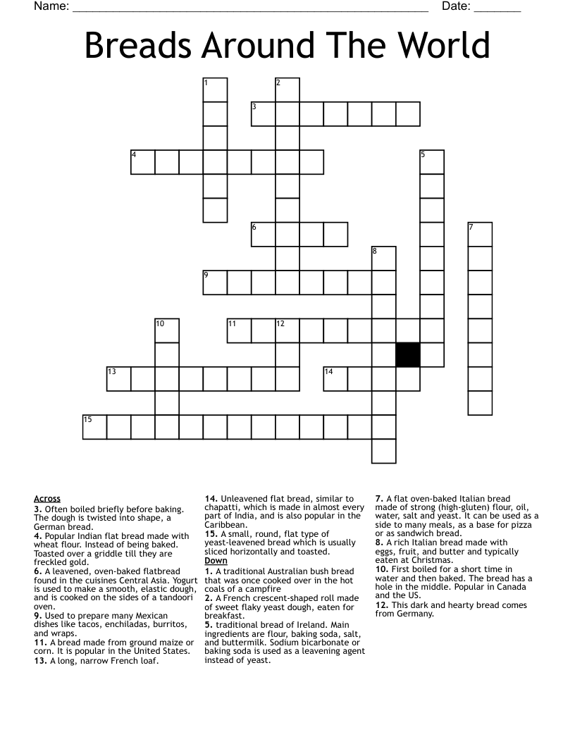 indian flatbread crossword clue