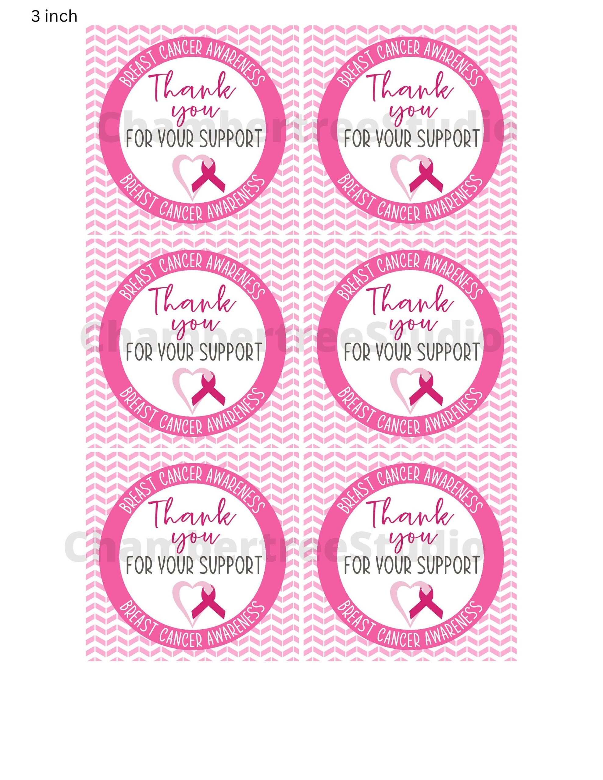 Breast Cancer Awareness Gift Tag Pink Ribbon Cancer Survivor Thank You For Your Support Fundraiser Gift Tag Etsy UK