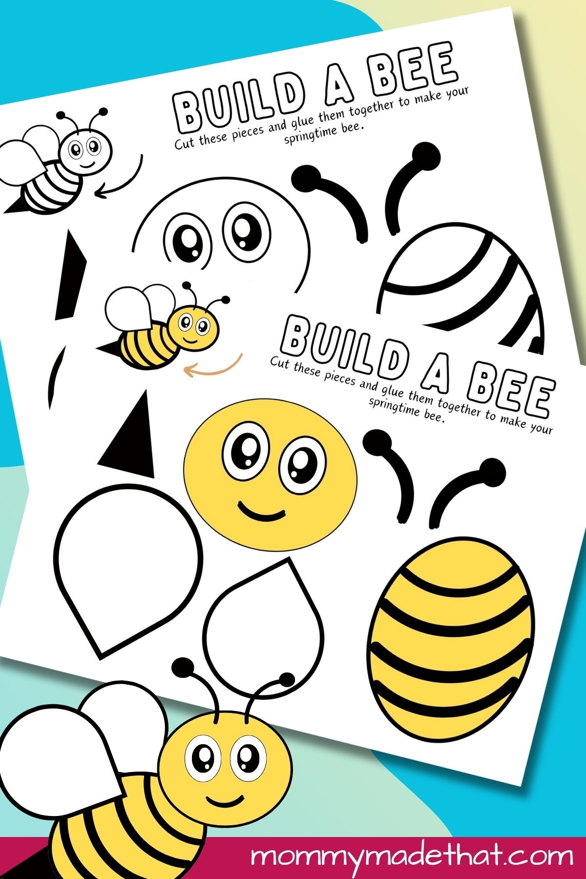 Build A Bee Craft Free Printable  Build A Bee Craft Free Printable