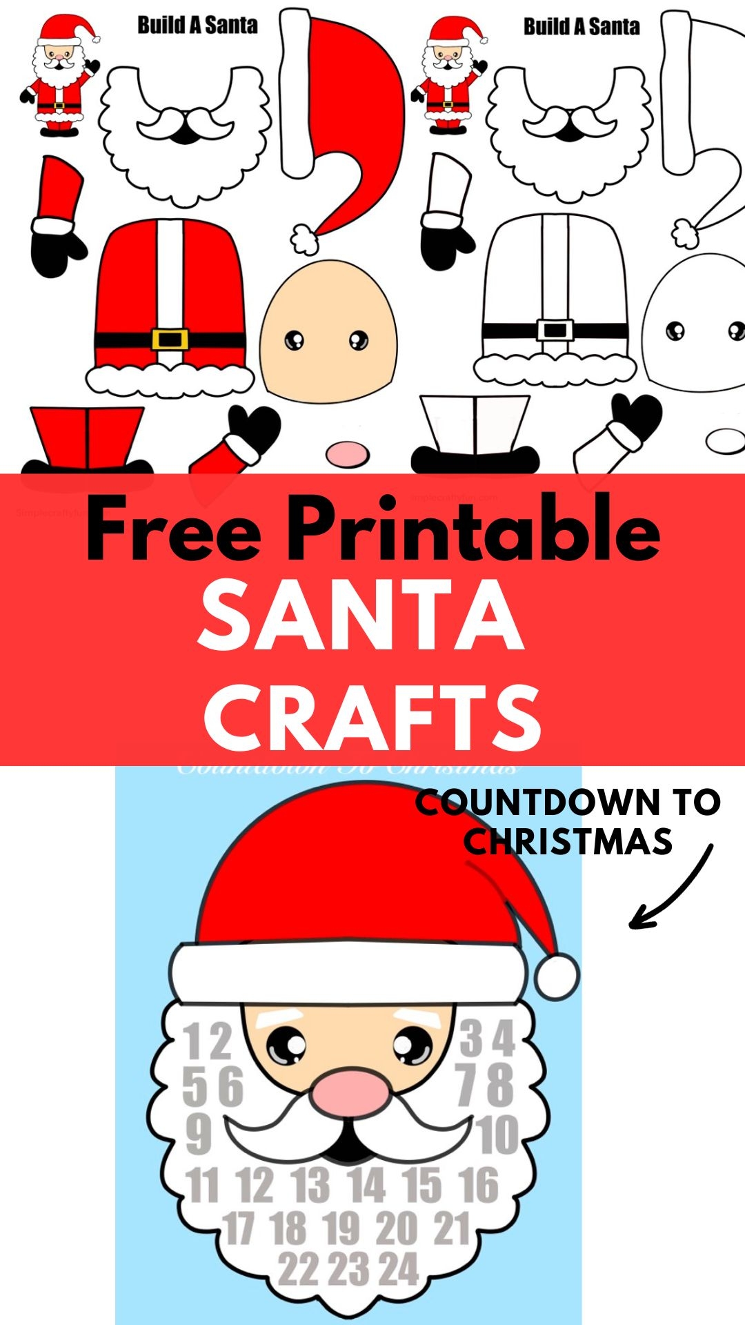 Build A Santa Printable Craft Template  Build A Santa Printable Craft Template