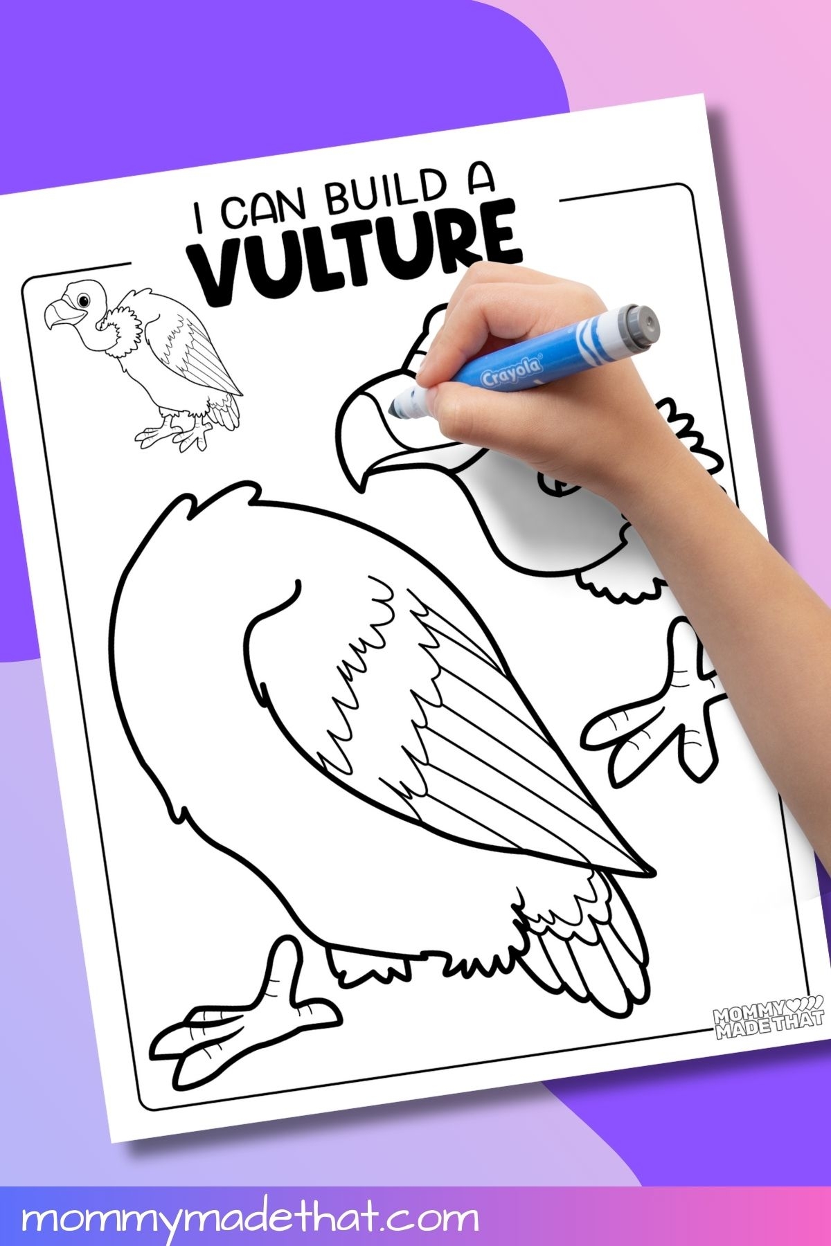 Build A Vulture Cut And Paste Craft Free Printable Template  Build A Vulture Cut And Paste Craft Free Printable Template