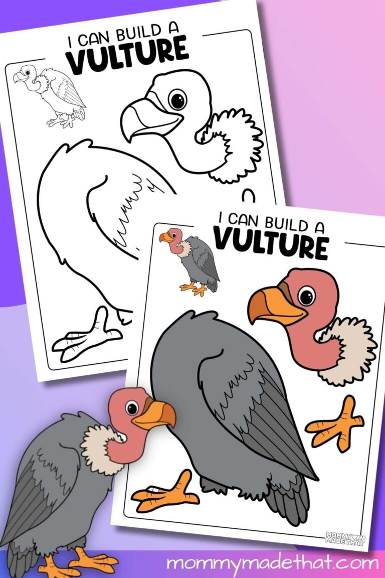 Build A Vulture Cut And Paste Craft Free Printable Template