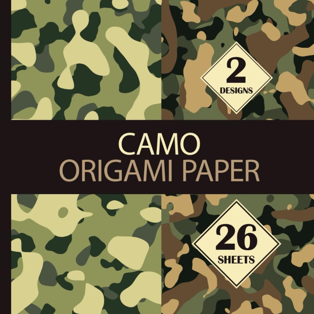 Camo Origami Paper Military Army Patterns Paper For Scrapbooking U0026 Other Paper Crafts Double Sided 26 Sheets 52 Pages 2 Designs 
