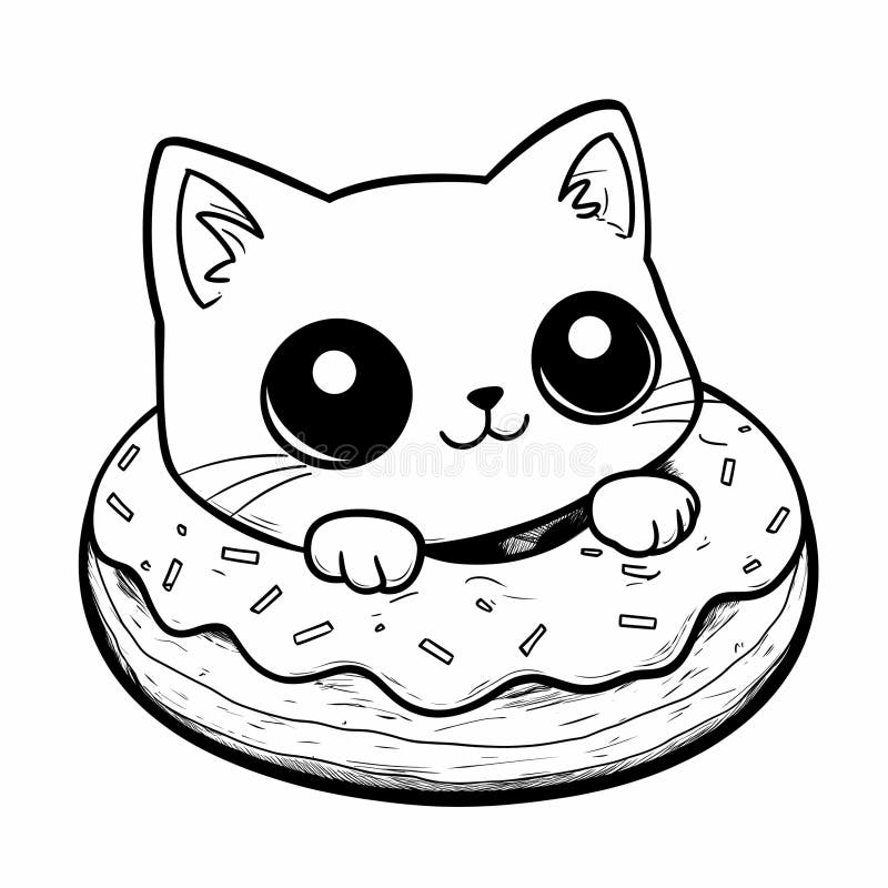 Cats Kawaii Coloring Stock Illustrations 391 Cats Kawaii 