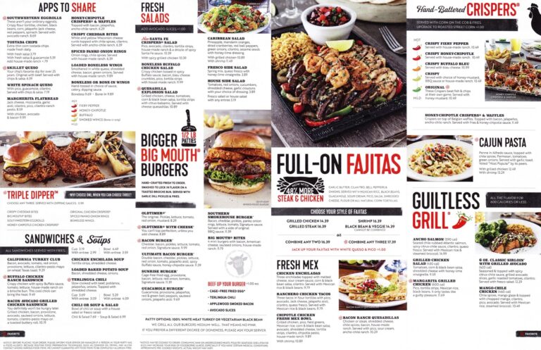 Chilis Menu Printable Printable Party Favors