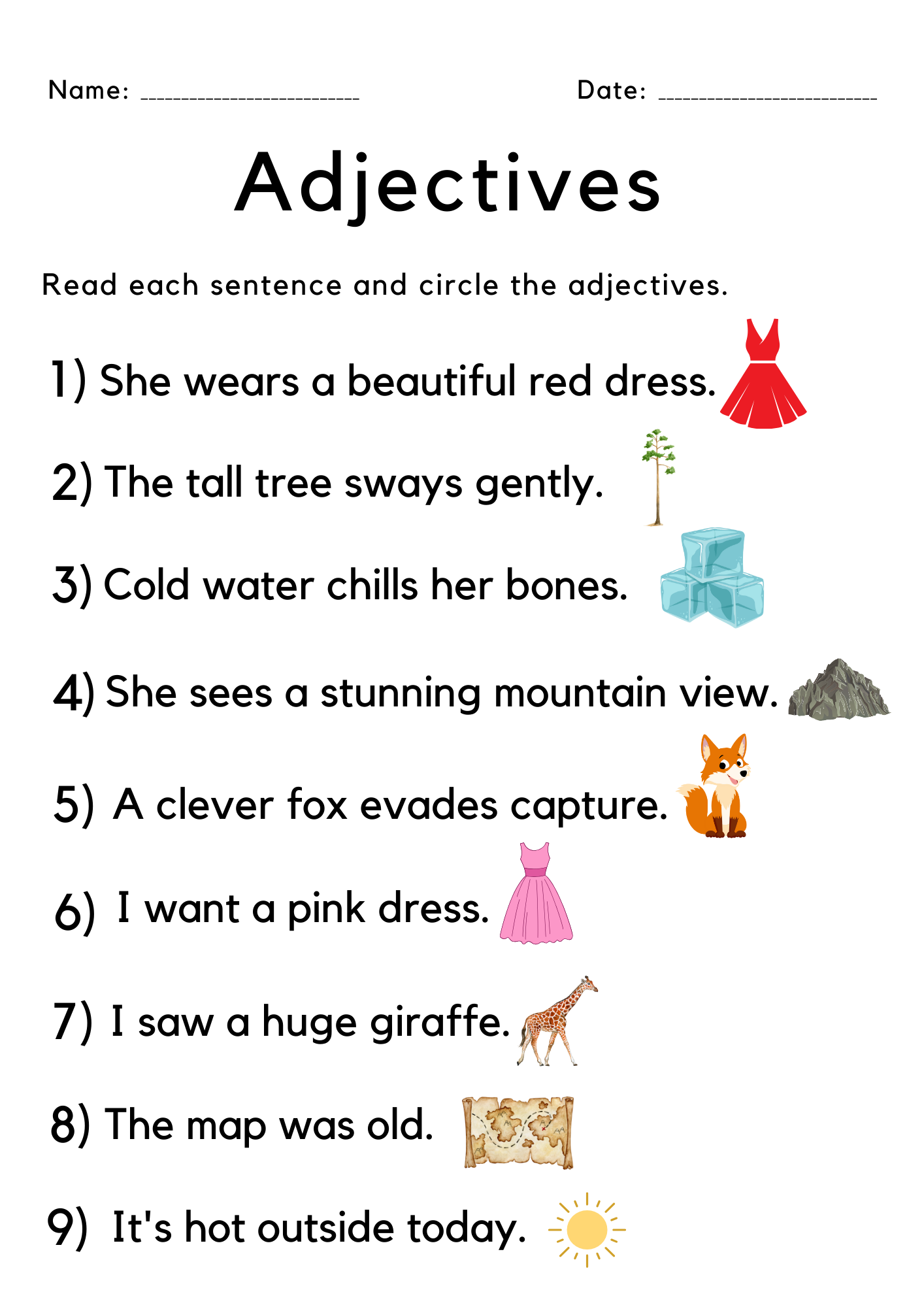 free printables adjectives free printables adjectives