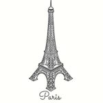 CJO Photo Printable Black And White Art 8x10 Eiffel Tower