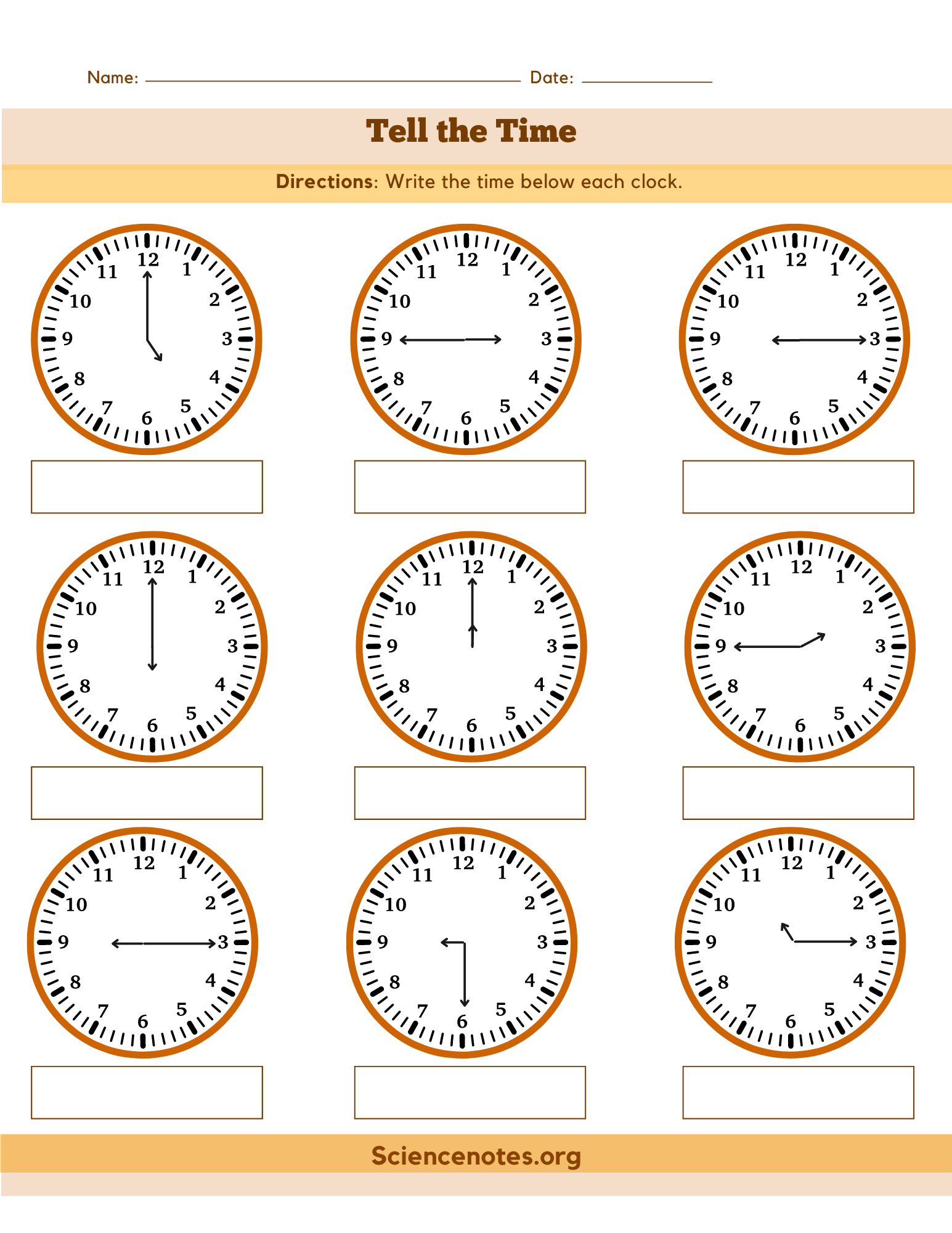free printable clock worksheets