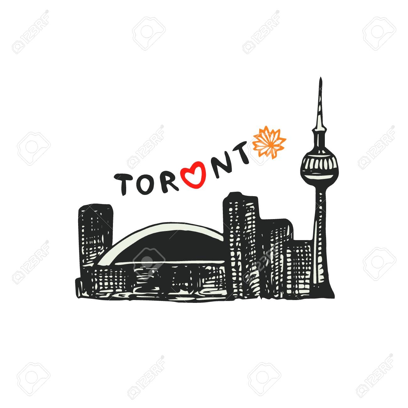 CN Tower Toronto Vector Icon Hand Drawn Print Sticker Design Royalty Free SVG Cliparts Vectors And Stock Illustration Image 101257877 