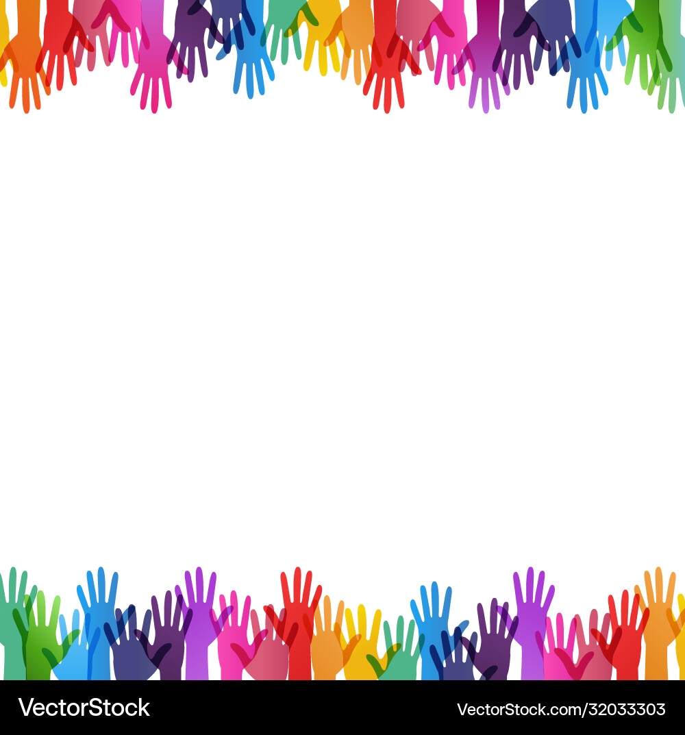 Colorful Handprint Border Royalty Free Vector Image