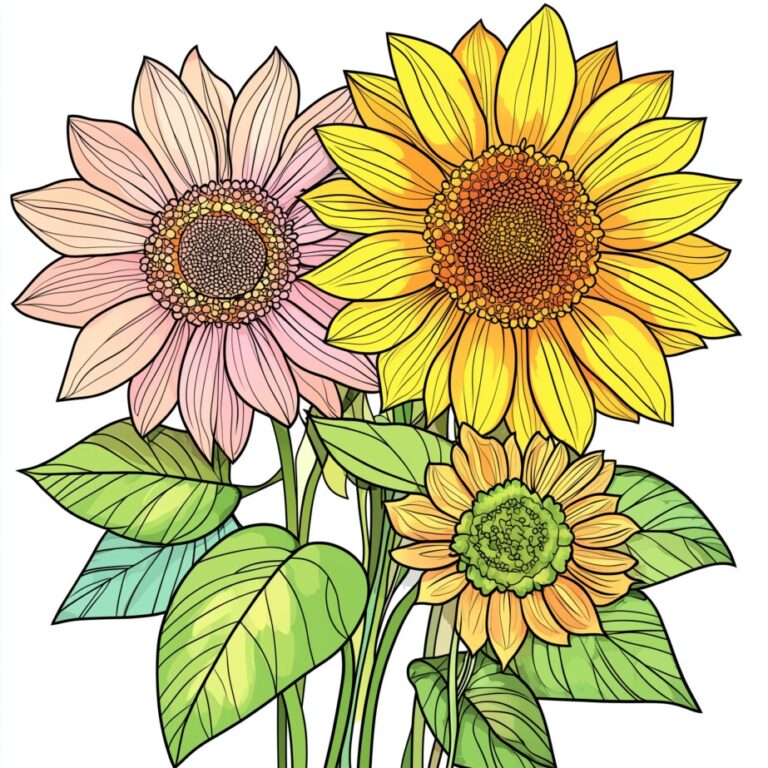 Coloring Picture Of A Sunflower Coloring Pages Mimi Panda