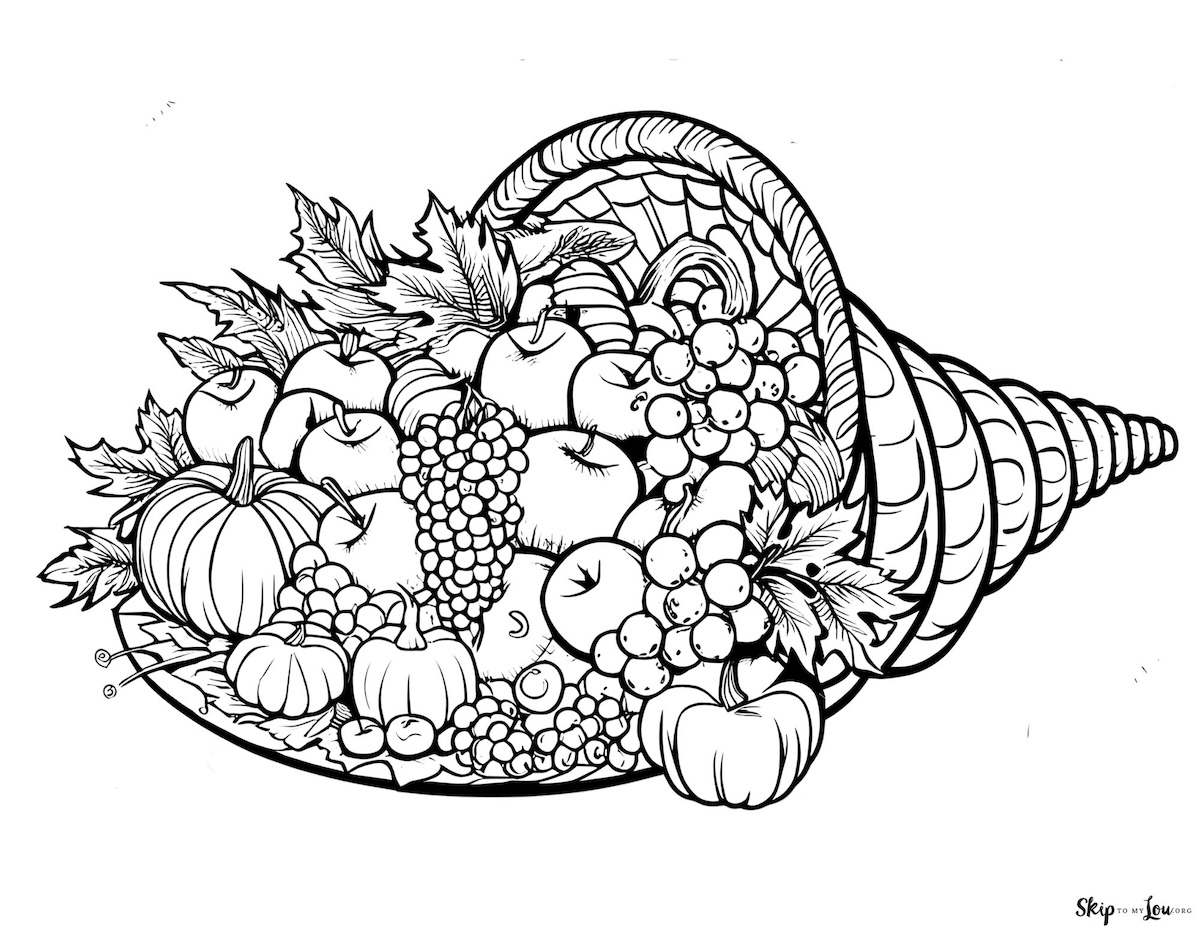 free printable coloring sheets cornucopia