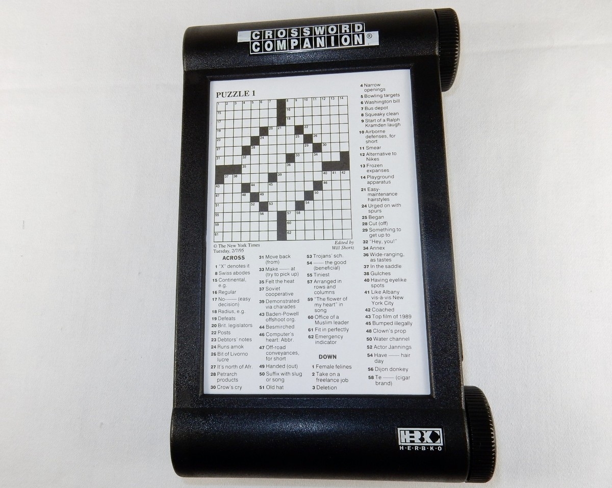 Crossword Companion W 24 Puzzles Answers Scroll Rack Pencil Tray Sharpener EBay