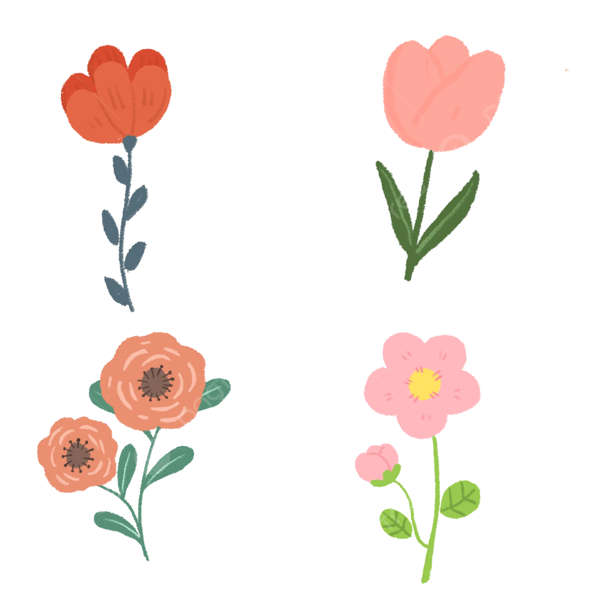 free printable doodle flowers