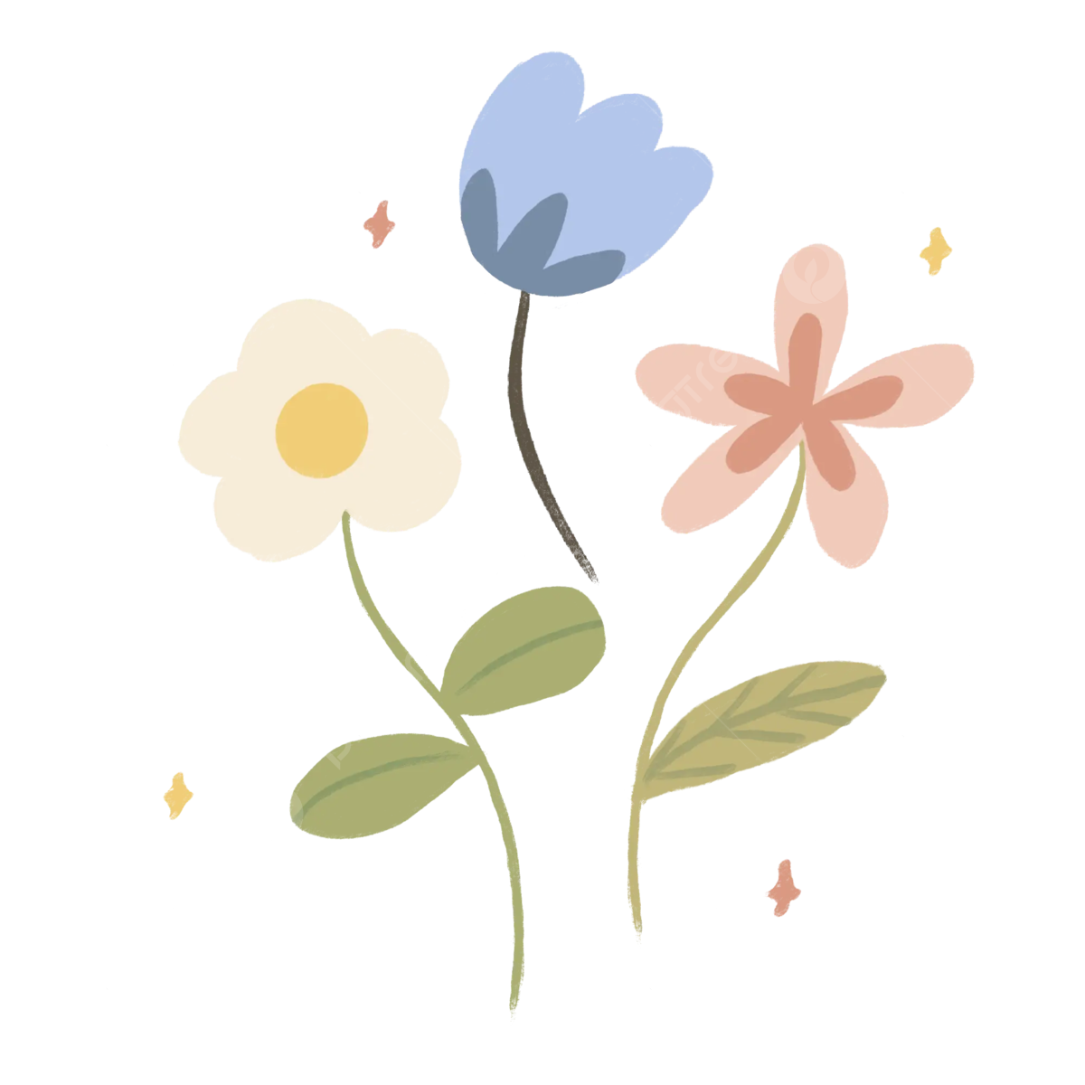 Cute Flowers Doodle Sticker Printable Cute Clipart Sticker 