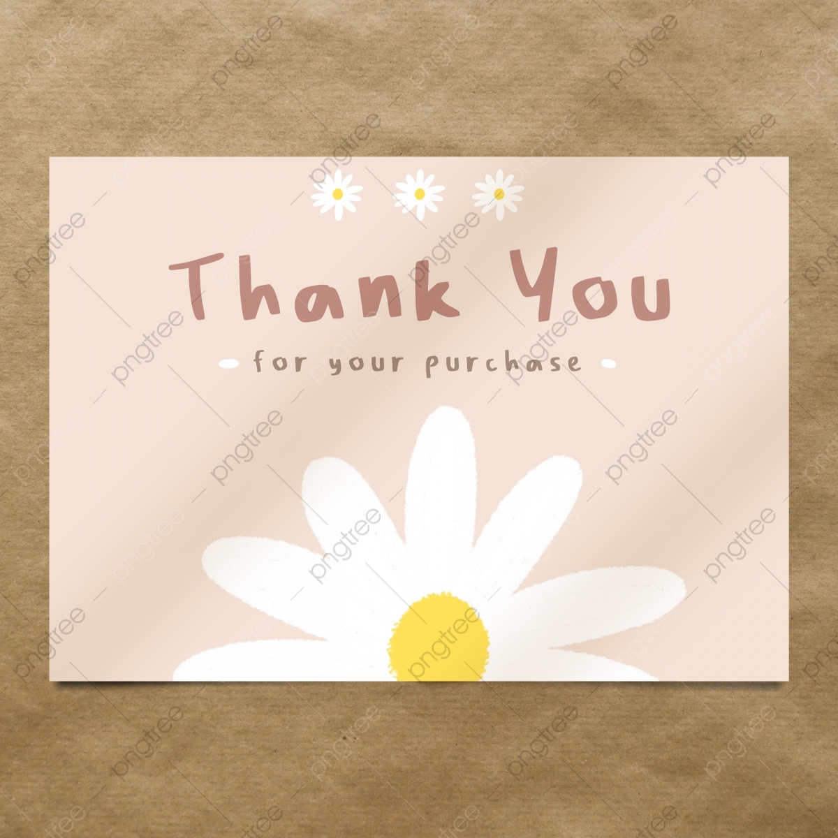 Cute Thank You Card Template With Daisy Flower Illustration Template Download On Pngtree