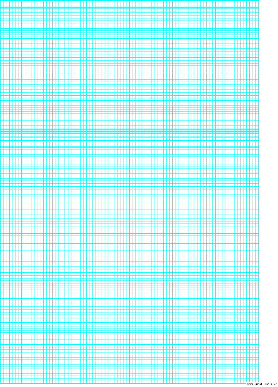 Cyan Semi log Paper Template With 12 Divisions By 3 cycles 