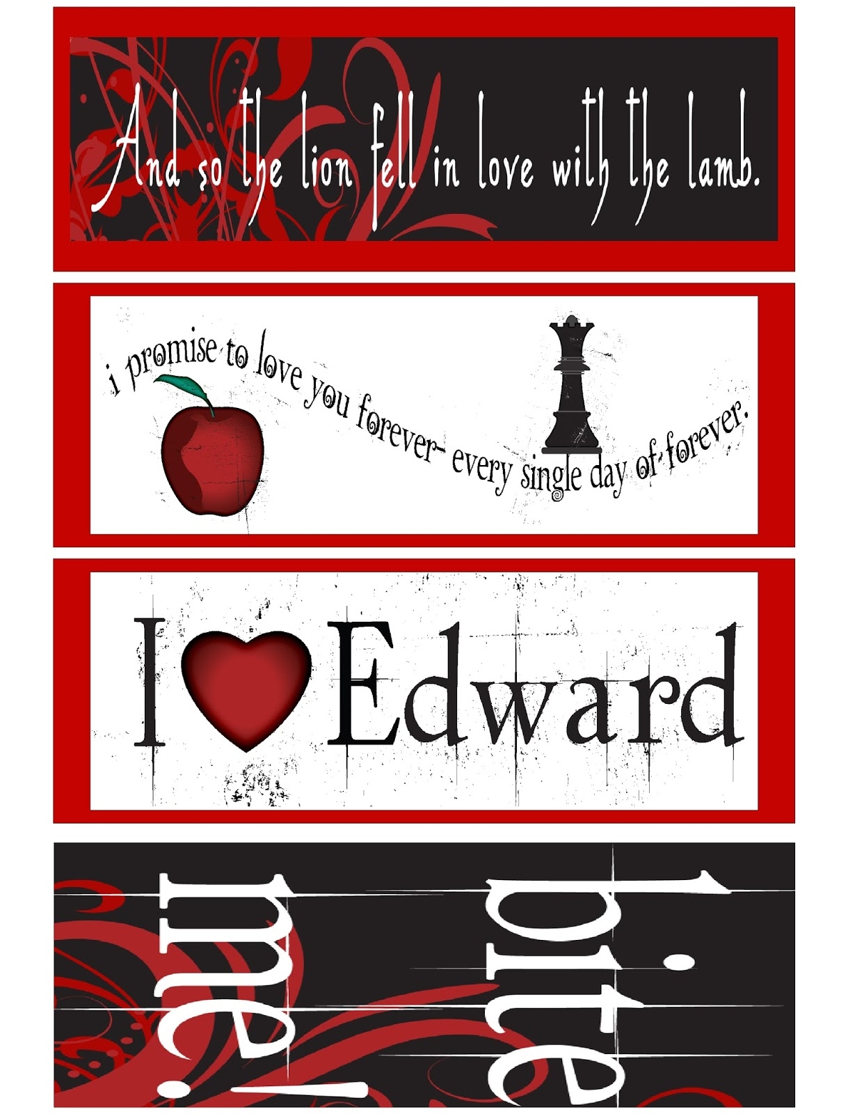 DIY Party Mom Twilight Printable Bookmarks