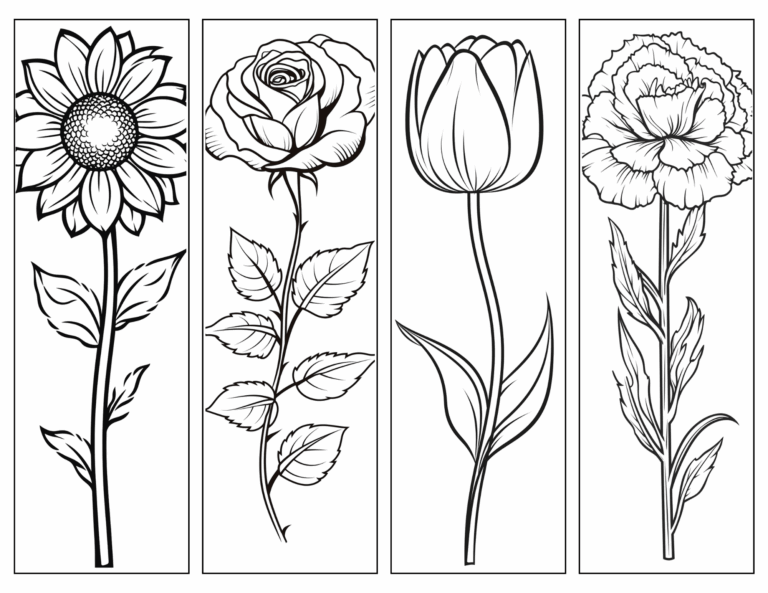 DIY Printable Flower Bookmark For You To Make Skip To My Lou Worksheets Library
