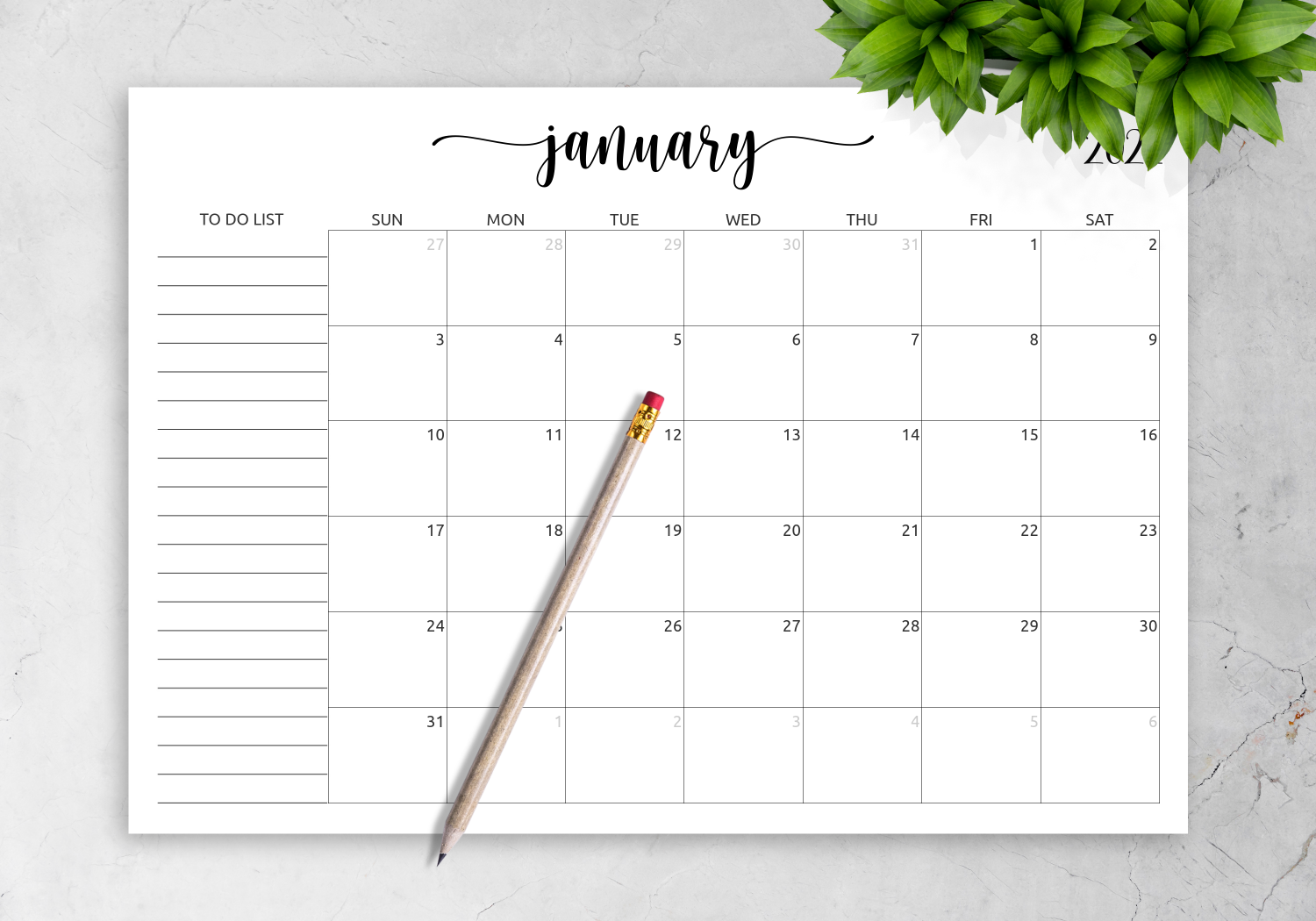 Download Printable Monthly Calendar With To Do List PDF Download Printable Monthly Calendar With To Do List PDF